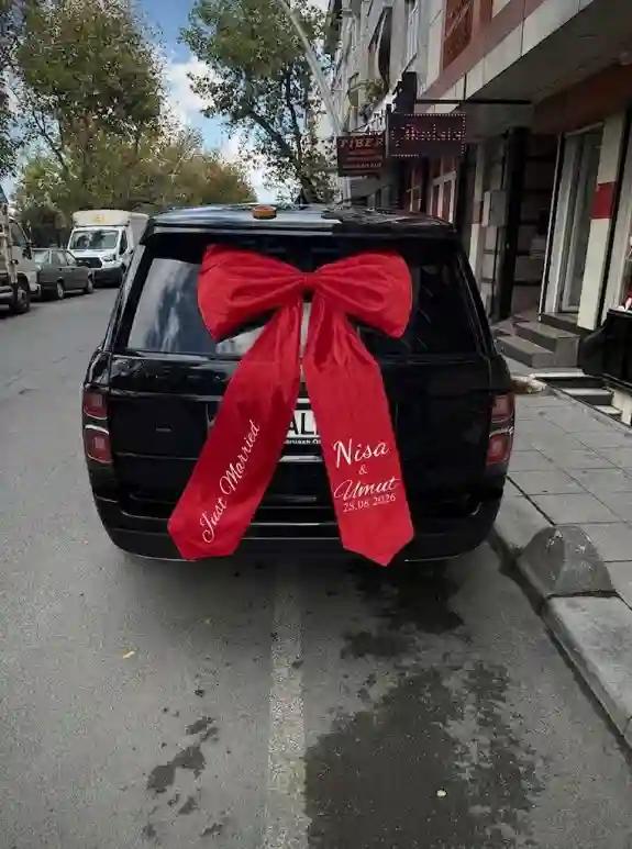 Baskılı Kırmızı Dev Saten Fiyonk